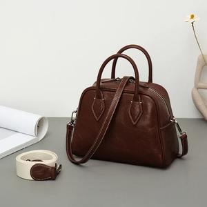 Erni Sports Top Layer Cowhide <b>Heat</b>-Transfer Printed 380g Boston <b>Pillow</b> Bag Shoulder Crossbody Handbag Genuine Leather Women's - Product Image 6