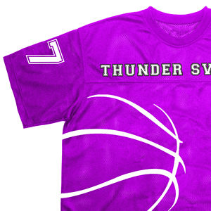 T-shirt surdimensionné personnalisé pour hommes, streetwear, jersey en maille tricotée pour le football, le basketball, style formel et ample - Product Image 3