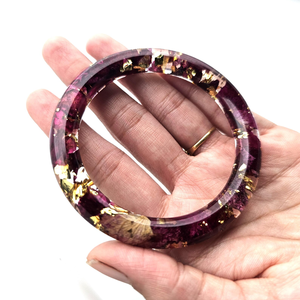 Bracelet jonc en résine épaisse de qualité supérieure, écologique, de style traditionnel, finition brillante, fait à la main, pour femmes, idéal pour les fêtes - Product Image 4