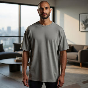 Camiseta de hombro caído de gran tamaño de alta calidad para hombre, camiseta lavada Vintage de adentro hacia afuera para hombre - Product Image 1
