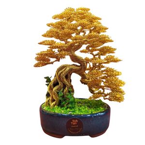 Arbre de bonsaï en fil de fer exquis sur la roche rouge | Décor Feng Shui pour l'énergie positive de la bonne fortune | Cadeau unique fait à la main | Prêt à expédier - Product Image 1
