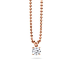 Colgante Clásico de Diamante de Corte Redondo con 4 Garras, 0.30 Ct, Diamante Cultivado en Laboratorio en Platino, para Bodas, Compromisos y Fiestas - Product Image 2