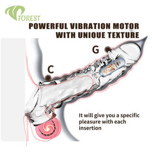 TT-Forest Männlicher Penis Verzögerter Samenerguss Vibrations-Wolfszahn-Hülle Verdickter Wiederverwendbarer Dildo-Kondom Umweltfreundlich - Product Image 4