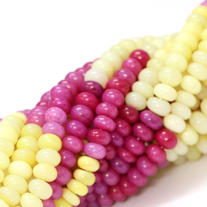 Hermosas cuentas de ópalo en forma de rondel, con tonos de rosa y amarillo, de 8-10 mm, cuentas de ópalo rosa y amarillo, cuentas de ópalo de calidad AAA. - Product Image 2