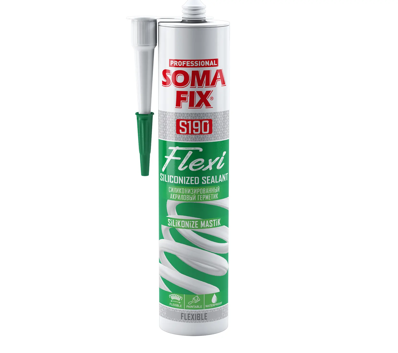 Somafix Flexi siliconized Sealant S190-s197 (màu khác nhau)-Mastic siliconized chịu nước.
