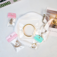 Sacs en EVA à fermeture éclair avec trou de suspension, transparents, pour emballage de bijoux, pochettes refermables en EVA pour boucles d'oreilles, colliers, bagues - En stock