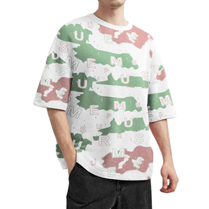 T-shirt blanc surdimensionné pour homme, t-shirt décontracté pour homme, motif rayé vertical, col rond, manches courtes, personnalisation de la marque, 100% coton - Product Image 6