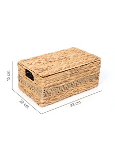 <b>Metal</b> frame water hyacinth <b>Boxes</b> Handmade <b>Storage</b> Box Eco-Friendly Natural Home and Home Decor Wholesale from Vietnam - Product Image 2