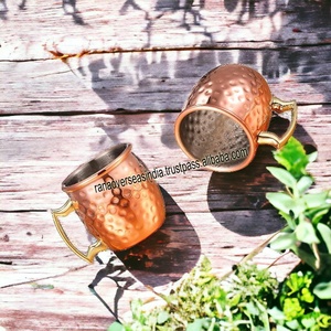 Mini tasse en cuivre Mule de Moscou meilleure vente tasse martelée avec poignée en laiton pour la maison cuisine Bar verres - Product Image 3