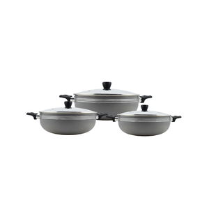 Wok (Karahi) en acier au carbone de qualité supérieure antiadhésif - Plusieurs tailles et couleurs - Poêle chinoise double avec couvercle en bois pour la cuisson en hôtel - Product Image 1