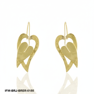 ชุดเครื่องประดับทองเหลืองรูปใบไม้สีทองเมทัลลิก ประกอบด้วยจี้ทองเหลือง Agile Frondescence และต่างหูทองเหลือง Lissom Frondescence ดีไซน์หรูหรา - Product Image 3