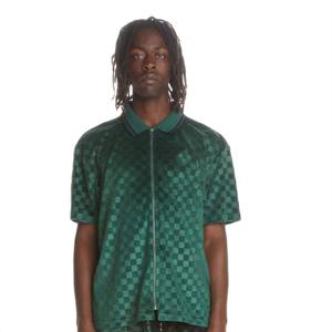 Elegante Camiseta polo con cremallera a cuadros: polo moderno y cómodo con cuello con cremallera y patrón de cuadros clásico, perfecto para ropa informal - Product Image 5