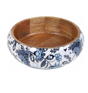 Venta directa de fábrica, cuenco de pasta de madera con estampado de flores, forma personalizada/tamaño, cuenco creativo para servir comida, precio barato - Product Image 3