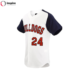 Uniforme de base-ball 100% Polyester rayé, uniforme de base-ball avec boutons, Design personnalisé - Product Image 2