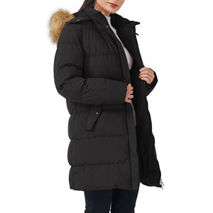 Top vente femmes hiver Parka veste goutte queue ourlet coupe-vent à capuche Long manteau avec fermeture à glissière Pakistan fait - Product Image 6