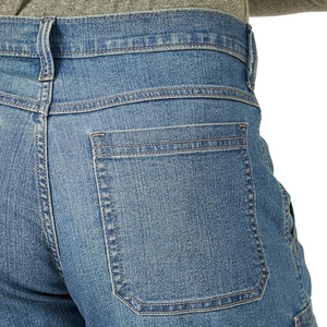 Short cargo en jean boutonné à la taille Short baggy 100% coton lourd de haute qualité pour hommes - Product Image 6