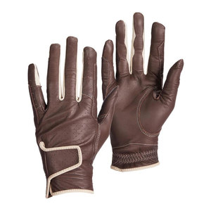 Gants d'équitation d'hiver durables en cuir/élasthanne avec sangle de poignet antidérapante et réglable - Couleurs et tailles personnalisées - Product Image 1
