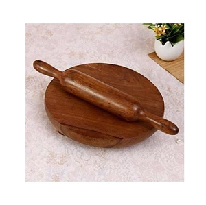 Ensemble Chakla Belan en bois de manguier léger, artisanal et écologique, avec planche à rouler naturelle et broche, pour Chapati et Roti, essentiels de cuisine et de salle à manger - Product Image 4