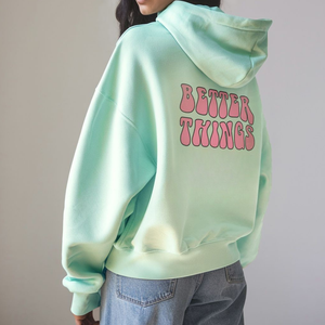 Sudaderas de Algodón Estampadas de Invierno/Otoño al por Mayor, Sudadera Casual de Manga Larga con Cuello Redondo para Mujer, Logotipo Frontal, Suministro al por Mayor OEM - Product Image 3