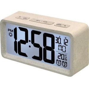 Reloj Despertador de Escritorio Technoline WQ 296 con Doble Alarma, Diseño en Fibra Blanca y Polipropileno, 12.4 x 6.7 x 4 cm - Product Image 1