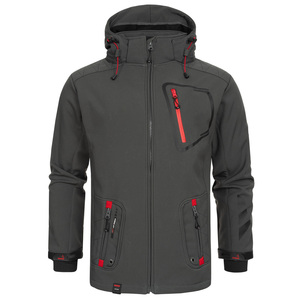 Venta al por mayor Travelwear chaqueta de poliéster para los hombres Softshell cremallera elástica comodidad puños Indemand chaqueta con logotipo personalizado - Product Image 1