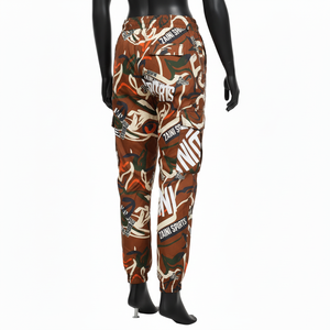 Pantalon coupe-vent pour femme, tissu en polyester tissé de qualité supérieure, léger, marron, style cargo, logo imprimé par transfert thermique, pantalon coupe-vent - Product Image 5