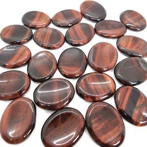 Feng Shui & Fairy Style Pulgar de cristal pulido Ojo de tigre rojo Piedra preciosa curativa semipreciosa para Palm Worry Crystal Stone - Product Image 2