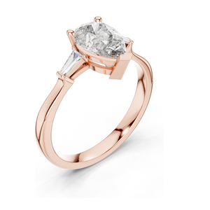 Bague en diamant de laboratoire de 1,39 carat en forme de poire pour femme, clarté VVS-VS EF, or 18 carats, 14 carats, 10 carats et argent 925, rose, jaune, blanc - Product Image 5