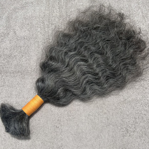 Cabello Indio Gris Rizado Natural Grado 12A de Tamil Nadu 100g para Trenzas, Dura Más de 2 Años - Product Image 4