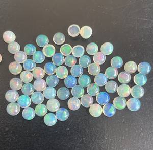 Cabochon rond en opale éthiopienne naturelle de 8mm à dos plat-Superbe cabochon rond en opale de qualité multifeu Pierre précieuse - Product Image 6