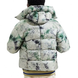 Men's Hooded Dip Dye Puffer Jacket Casual <b>Winter</b> <b>Coat</b> with Zipper Closure <b>Thick</b> Polyester Wadding Short Length - Product Image 4