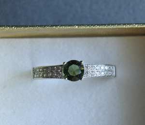 Bague en argent sterling avec pierre précieuse moldavite tchèque authentique pour les occasions spéciales telles que les mariages - Product Image 4