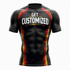 Top de entrenamiento de compresión Rash Guard personalizado con comodidad para atletas profesionales y kimono de Jiu Jitsu de material elástico fuerte - Product Image 5