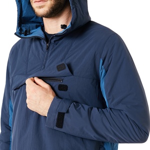 แจ็คเก็ตบอมเบอร์แบบมีฮู้ดครึ่งซิป คุณภาพสูง ปี 2024 สำหรับทุกเพศ สไตล์สตรีท พิมพ์ลายกีฬาฤดูหนาว รับทำโลโก้ตามสั่ง ผลิตแบบ OEM ผ้าไนลอน 100% - Product Image 4