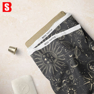 Tissu de coton Liberty des années 80 à impression numérique personnalisée 100% coton avec étoile, lune, galaxie, <span class=keywords><strong>nuit</strong></span> étoilée, imprimé pour vêtements - Product Image 5