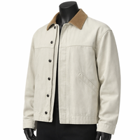 Veste en jean pour homme, coton lourd délavé, style streetwear, pour un usage quotidien