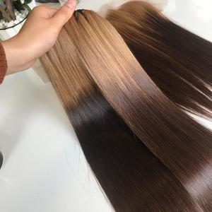 Extensiones de cabello virgen vietnamita alineadas con cutícula completa 100%, trama doble, Color personalizable, hueso sedoso recto - Product Image 5