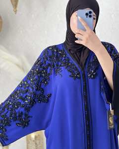 Abaya pour femmes en soie satinée de luxe sur mesure, anti-rides, faite à la main, petite taille, robe islamique turque à manches longues, style Dubaï, haute qualité - Product Image 1