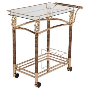 Finition noire en métal à deux niveaux avec chariot de service à quatre roues pour la maison hôtel restaurant de luxe café utilisation extérieure et intérieure article - Product Image 3