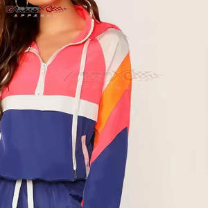 ชุดกางเกงขาสั้นกันลมสไตล์สตรีทสำหรับผู้หญิงชุดกางเกงขาสั้นสะท้อนแสงสีตัดกันใส่สบาย - Product Image 6