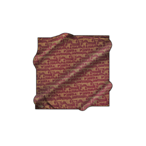 Burgundy Digital Print Satin Silk Scarf Vintage Luxury Geometric Pattern - Product Image 1