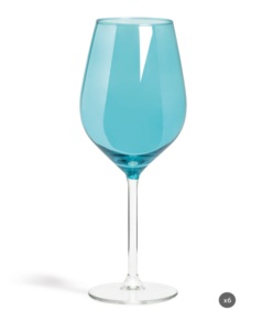 Drinkware Set of 6pcs Wine Goblets 50 cl (17 fl oz) Light Blue Sprayed Glass Blue and Transparent Stem Modern Color Wine Excelsa - Product Image 1