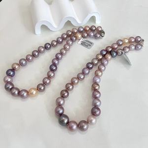 Collier de perles d'eau douce rondes roses de qualité AAA, perles cultivées, classique pour femme, à porter au quotidien - Product Image 1