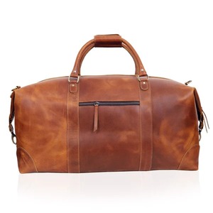 High Quality Vintage <b>Leather</b> <b>Duffle</b> <b>Bag</b> Stylish Handmade Luxury Weekender Travel <b>Bag</b> with Custom Logo Durable Zipper Closure - Product Image 2