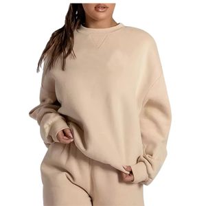Venta al por mayor personalizado 100% algodón de las mujeres personalizado impreso chándal de alta calidad ropa deportiva de invierno sólido peso pesado - Product Image 4