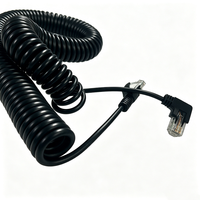 Câble Ethernet spiralé 8 cœurs, câble réseau enroulé à angle droit, câble flexible rétractable à ressort, longueur personnalisée