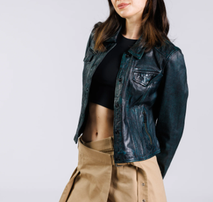 Veste en cuir mode pour femme Veste de porte en cuir véritable imperméable pour l'hiver dans toutes les tailles - Product Image 4