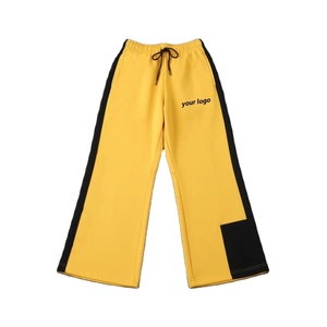 Pantalon de survêtement évasé surdimensionné personnalisé pour homme, 100 % coton, coupe ample, jambe large, brodé, style streetwear, automne-hiver - Product Image 1