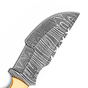 มีดทำมือเหล็กดามัสกัส สำหรับเดินป่า ตั้งแคมป์ และทำกิจกรรมกลางแจ้ง ด้ามไม้ - Product Image 4