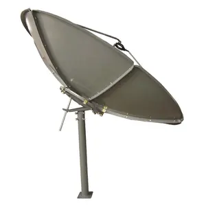 Antena de prato satélite de banda c 5ft com pólo de montagem com base quadrada